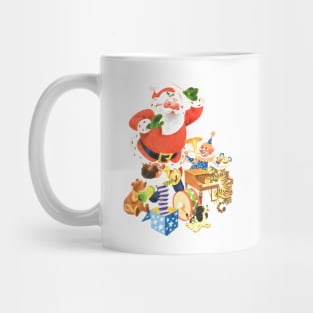 Music of Santa Claus and his friends on Merry Christmas night Retro Vintage Comic Cartoon Mug